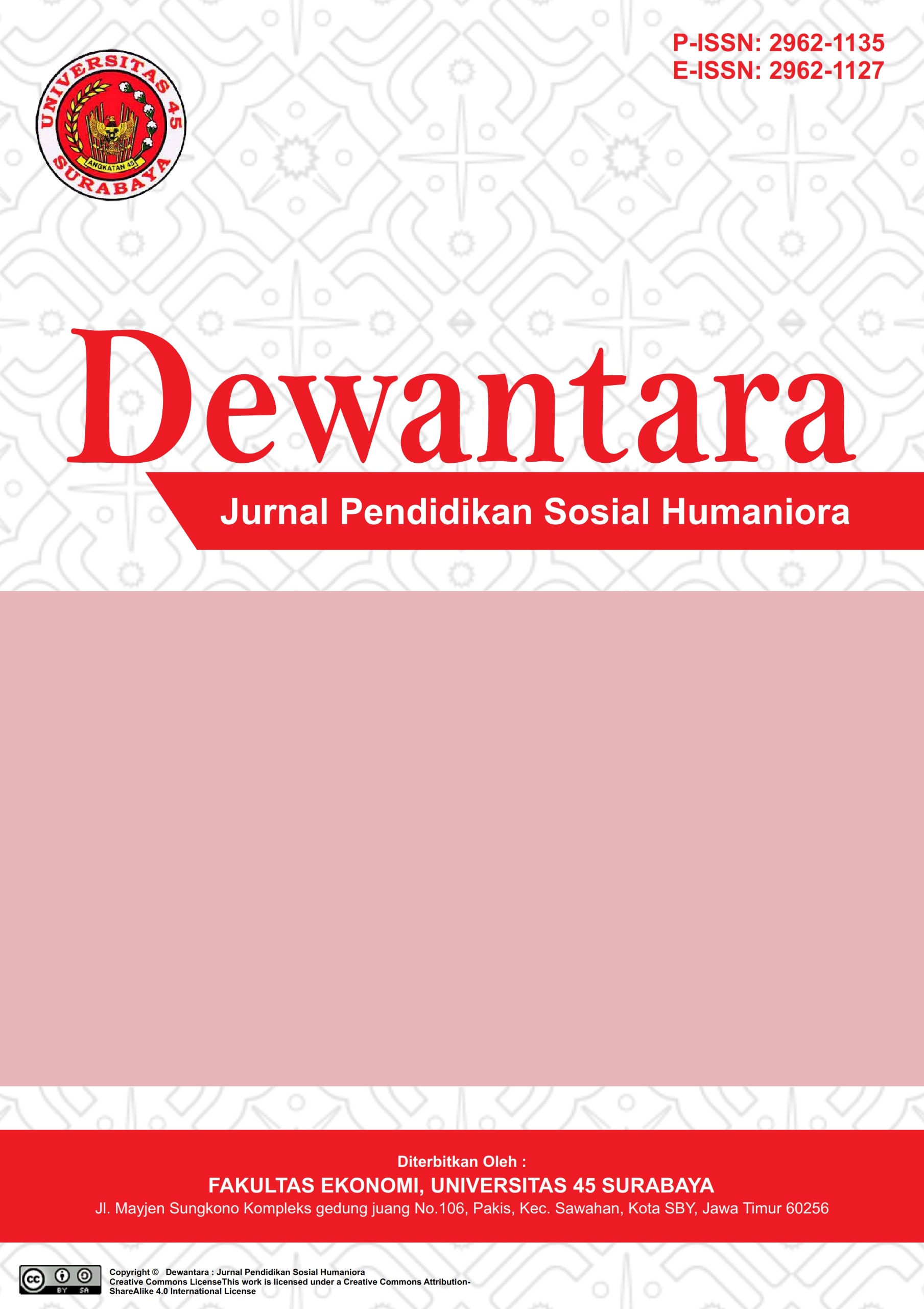 Dewantara : Jurnal Pendidikan Sosial Humaniora